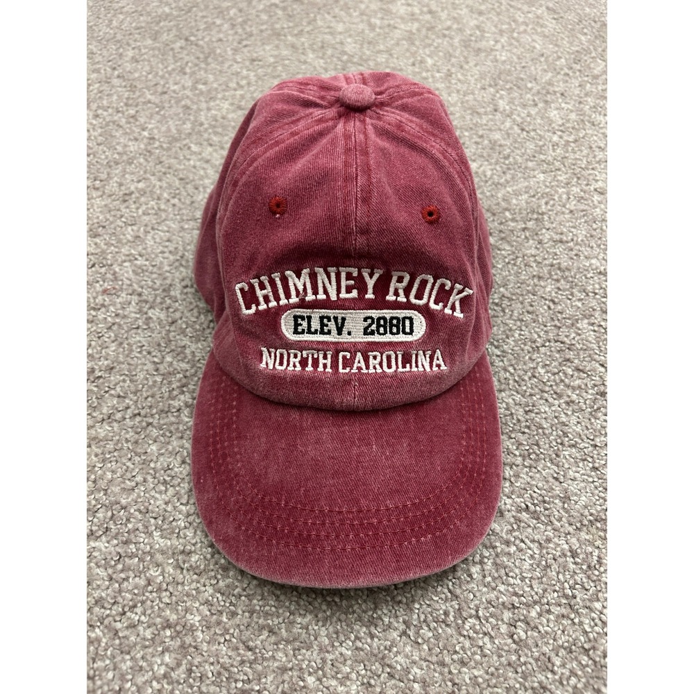Crazy Apparel Chimney Rock NC Hat Unisex OS Burgundy Excellent Embroidered Cap
